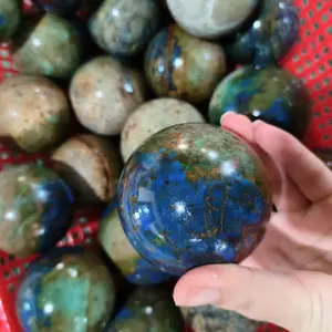 Wholesale high quality divination natural crystal ball fynchenite phoenix lapis lazuli sphere home decoration