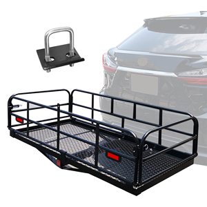 Support <span class=keywords><strong>d</strong></span>'<span class=keywords><strong>attelage</strong></span> robuste porte-bagages pliant écologique porte-bagages arrière panier à bagages convient au récepteur voiture SUV Camping - Product Image 1