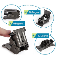 Charnière pliante réglable en acier Edward LT-3073, autobloquante, plaquée, 90/180 degrés, pour chaises, support de pied de table, support triangulaire