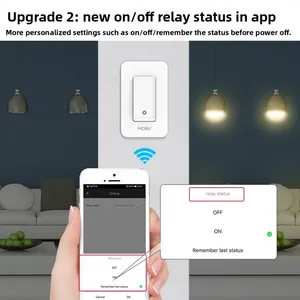 Interrupteur mural intelligent Tuya Wifi standard US, application de maison intelligente, démarrage programmé, commande vocale, lampe indicatrice nocturne, interrupteur à commande à distance - Product Image 4