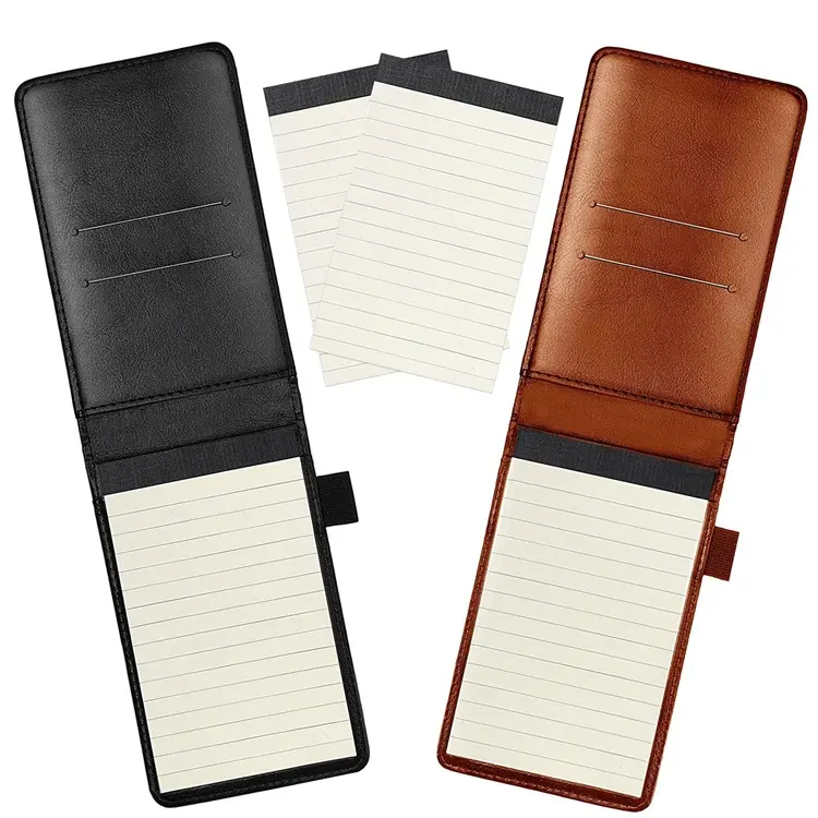 Logo personnalisé d'usine PU cuir couverture souple bloc-notes Mini bloc-notes Business Pocket Notepad