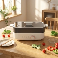 Casserole électrique de 4,5 L et 6 L avec grande capacité, casserole électrique détachable, casserole électrique ménagère, poêle électrique