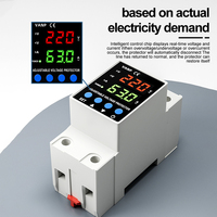 Protector de Sobretensión y Baja Tensión Ajustable Monofásico PN2-VA5 con Pantalla Dual y Reinicio Automático para Riel DIN