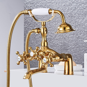 European Style Bath Set <b>Deck</b> Mounted Brass Bathroom Chrome Bathtub HD-407 Bathroom Chrome Bathtub - Product Image 1