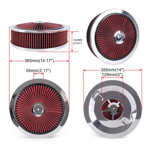 Ad alto flusso 14 "X <span class=keywords><strong>4</strong></span>" filtro rotondo lavabile filtro aria con coperchio cromato per SBC <span class=keywords><strong>BBC</strong></span> - Product Image 6