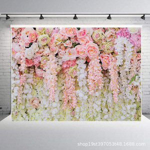 New <strong>Print</strong> Wedding Photography <strong>Background</strong> Cloth <strong>3D</strong> Stereo Flower Vinyl Material Various Styles Support Customization ID Card - Product Image 2