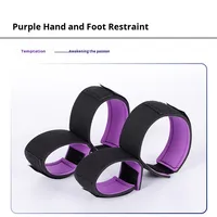 Menottes érotiques SM pour mains et pieds, noir et violet, écarteur de jambes épaissi, sangle de retenue pour bondage adulte, dispositif de tortion féminin, fabriqué en Chine
