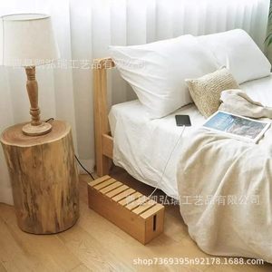 Caja de conexiones de madera maciza transfronteriza, caja de almacenamiento para regleta de enchufes, caja organizadora de cables de datos y enchufes para el hogar/oficina - Product Image 5