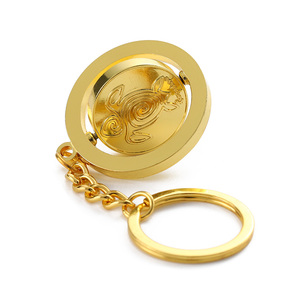 Llavero conmemorativo con medalla giratoria con logotipo 3D 2D de Metal chapado en oro y plata personalizado - Product Image 3