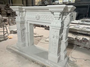 Tùy chỉnh đá cẩm thạch lò sưởi Surround pháp đá cẩm thạch lò sưởi Surround Nhà thờ đá cẩm thạch lò sưởi cổ điển đá lò sưởi - Product Image 4