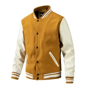 Giacca da Baseball dal Design personalizzato di fabbrica maniche lunghe in pelle Unisex abbigliamento sportivo felpa giacca college per uomo