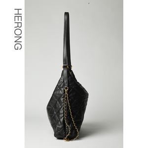 Bolso <span class=keywords><strong>vagabundo</strong></span> de alta calidad con entramado rombal francés para mujer, nuevo bolso de hombro Popular para mujer, cremallera, dos correas - Product Image 4