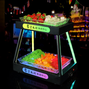 Support à fruits lumineux à LED à double niveau pour bar, KTV, usage intérieur, design moderne - Product Image 1