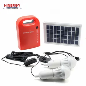 Kit pencahayaan taman 5 Watt Panel 6 V kualitas tinggi gudang Uni Eropa grosir Tiongkok Kit sistem lampu rumah tenaga surya dengan 3 lampu