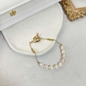 Zhizhen's Stylish High-End Baroque <b>Freshwater</b> <b>Pearl</b> <b>Bracelet</b> OT Buckles Transfer Beads Fashion Charm for Socialite Wholesale - Product Image 1