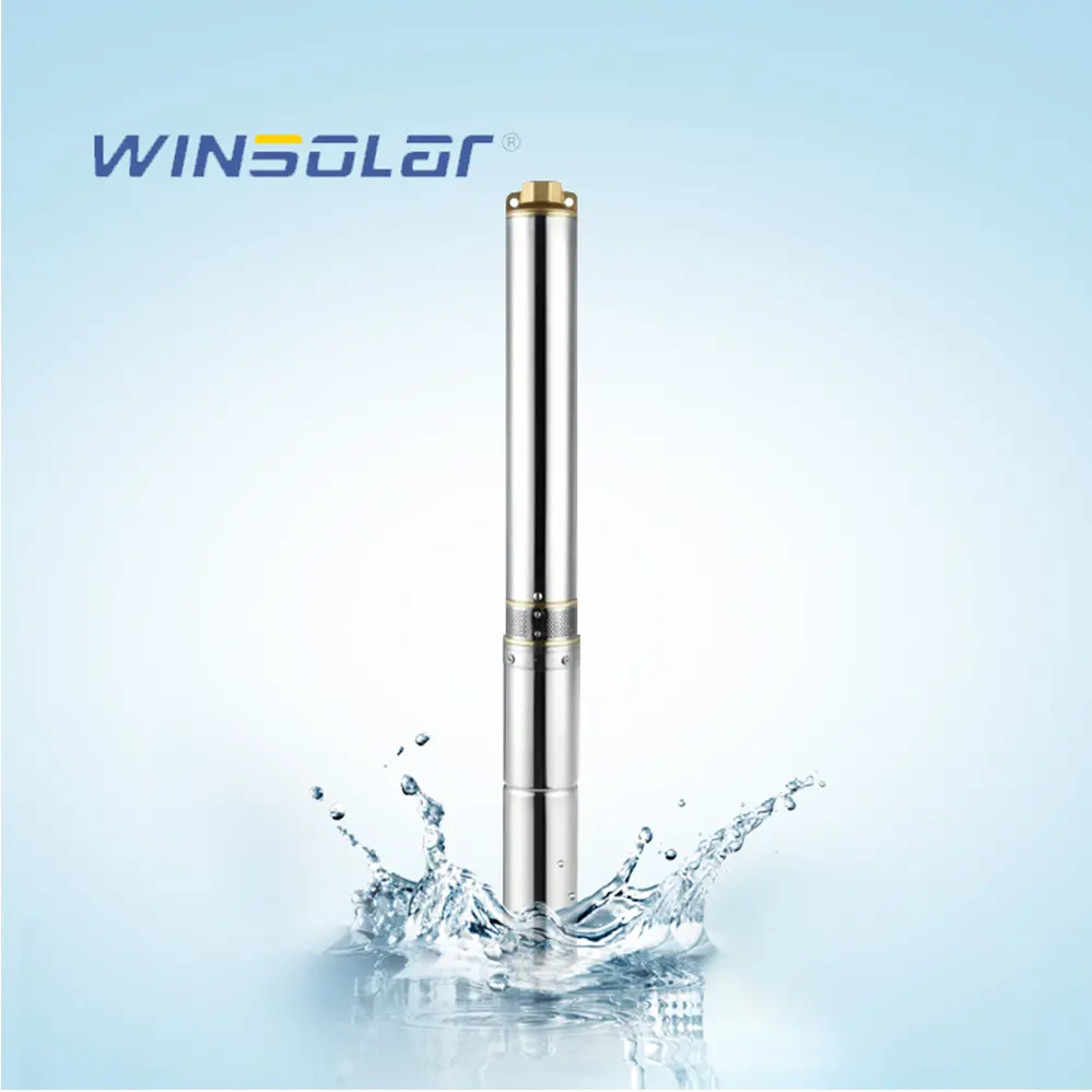 Winsolar 144v 1100w dc Пластиковый импеллер, глубокий колодец водяной насос 4 дюйма насос на солнечных батареях