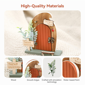 Kit de porte de fée en <span class=keywords><strong>bois</strong></span> DIY/personnalisable pour la décoration de <span class=keywords><strong>jardin</strong></span>/mur/arbre <span class=keywords><strong>avec</strong></span> échelle et accessoires pour enfants, décoration de <span class=keywords><strong>jardin</strong></span> de fée en <span class=keywords><strong>bois</strong></span> - Product Image 2