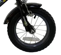 Vélo Enfant Monovitesse en Acier avec Frein à Pied et Porte-Bagages Arrière 14 pouces, Nouveau Design Flourish, Pédalier Ordinaire pour Entraînement Garçons et Filles