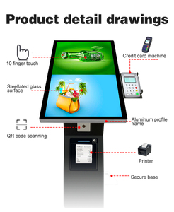 15.6 inch tầng đứng tự dịch vụ POS tất cả trong một máy in nhiệt Màn hình cảm ứng thiết bị đầu cuối Tablet Android thanh toán <span class=keywords><strong>kiosk</strong></span> với POS - Product Image 2