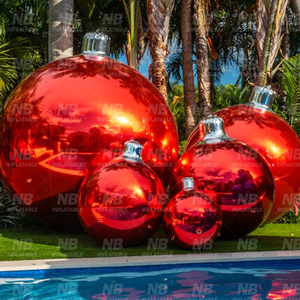 Custom Big Shiny Inflatable Balls Ornaments Christmas Reflective Chrome Sphere Mirror Ball for Holiday Decor <b>Customized</b> Bubble I - Product Image 5
