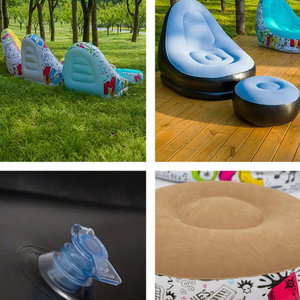 Canapé gonflable portable de taille unique, pliable, pour les activités de plein air, la plage, les loisirs, fauteuil gonflable, design victorien, flocage - Product Image 4