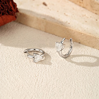 Boucles d'oreilles créoles en argent sterling 925 avec moissanite couleur D 1 carat, motif cœur éblouissant, pour usage quotidien, bijoux fins pour femme