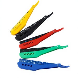 Blue and Black <b>Single</b> <b>Blade</b> <b>Razors</b> with Speckled Finish Stainless Steel <b>Blades</b> and Handles Reusable Face & Body Shaving Tools - Product Image 2