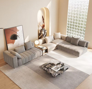 Meubles italiens de style moderne Canapé d'angle sectionnel en cuir pour hall d'hôtel Ensemble de canapés de luxe pour villa pour salon - Product Image 4