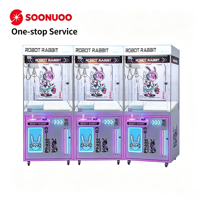Happy Moment Coin Banknote Operated Blue Claw Crane Machine for Shopfront Arcade Doll Machine