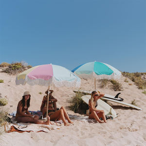 <span class=keywords><strong>Parasol</strong></span> de plage vintage à franges-Parapluie en toile extra large avec imprimé floral, durable et portable pour les centres de villégiature et les jardins - Product Image 6