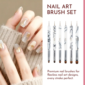 Lot de 6 pinceaux à double tête pour nail art UV, poils ronds en nylon, logo personnalisé pour la peinture de lignes fines - Product Image 5