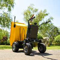 Zugelassene 500kg Traglast Batteriebetriebene Motor-Schubkarre 4-Rad Elektrischer Transporter Mini Baustellen-Dumper Elektrokarre