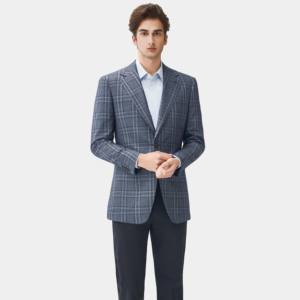 <span class=keywords><strong>Blazer</strong></span> da <span class=keywords><strong>Uomo</strong></span> Slim Fit a Quadri Elasticizzato Monopetto con Due <span class=keywords><strong>Bottoni</strong></span> e Colletto a Risvolto per Affari - Product Image 1