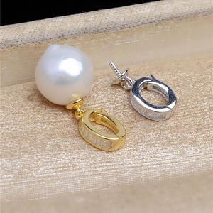 Wenchi S925 Argent Plaqué, Accessoire Pendentif Boucle Universelle DIY, Support Creux pour Perle 8mm 12mm, Modèle Femme 14211 - Product Image 1