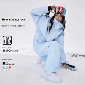 <span class=keywords><strong>Veste</strong></span> <span class=keywords><strong>de</strong></span> <span class=keywords><strong>ski</strong></span> pour <span class=keywords><strong>femme</strong></span> à 3 couches imperméable à fermeture éclair à capuche à séchage rapide épaisse et chaude pour adulte Hiver en plein air Snowboard Cyclisme - Product Image 5