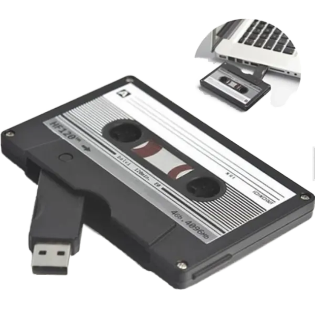 Custom Tape Shape USB Flash Drive 1GB-32GB Cassette Tape Design 128GB Memory