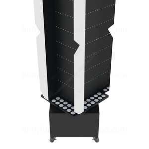 Étagère de présentation de bijoux mobile avec panneau perforé rotatif à 360° et miroir, support métallique à 4 côtés pour boutique, exposition - Product Image 5