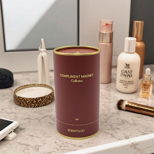 Emballages cosmétiques ronds en papier biodégradable de luxe pour crème pour le visage, poudre, parfum, avec insert en mousse EVA - Product Image 2