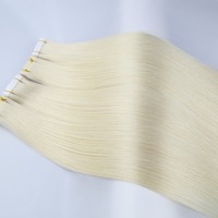 Rambut Virgin Eropa Kualitas Salon 2026 Double Drawn untuk Single Weft # 1001 Ekstensi Rambut Pirang Tape-In 100% Remy Desain Baru