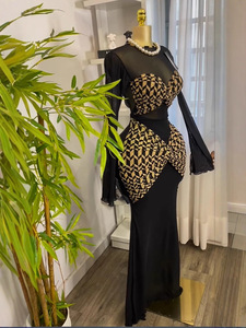 ชุดเดรสแขนยาวพิมพ์ลายเย็บปะติดปะต่อสำหรับผู้หญิงแฟชั่น - Product Image 6