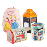 Boîte à lunch en fer blanc avec logo personnalisé en gros Boîte en métal à motif mignon avec poignée Logo personnalisable pour un usage quotidien