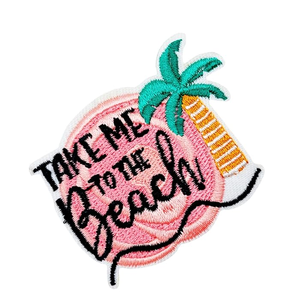 Portami alla spiaggia ricamo regalo in ferro su Patch Decorative distintivo Applique cappello con Patch ricamate Patch Design personalizzato - Product Image 1