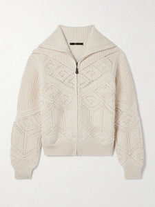 Cardigan en <span class=keywords><strong>tricot</strong></span> torsadé à fermeture éclair intégrale pour <span class=keywords><strong>femme</strong></span>, mélange de <span class=keywords><strong>laine</strong></span>, <span class=keywords><strong>veste</strong></span> pull texturée, <span class=keywords><strong>tricot</strong></span> de luxe personnalisé OEM ODM - Product Image 3