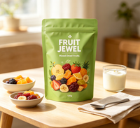 Op maat gemaakte staande ritssluitingszak van PET PE, hersluitbaar, voor gedroogd fruit, met gravure-digitaal drukwerk, kleine minimale bestelhoeveelheid voor het bewaren van snacks