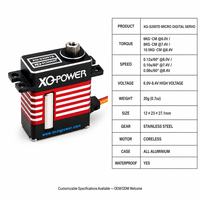 XQ-POWER XQ-S2007D 10.5kg Micro Servo Numérique Sans Noyau Étanche Haute Vitesse Boîtier Tout Aluminium 8.4V pour Hélicoptère et Avion RC