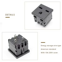 Prise industrielle américaine 15A 250V NEMA 6-15R anti-pincement IP22, adaptateur de connecteur femelle à 3 broches pour montage sur panneau PDU