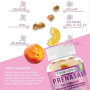 Gomitas de Vitaminas Prenatales Completas al por Mayor con DHA <span class=keywords><strong>y</strong></span> Ácido Fólico, Fórmula Suave para Náuseas Matutinas <span class=keywords><strong>y</strong></span> <span class=keywords><strong>Embarazo</strong></span> Temprano - Product Image 5