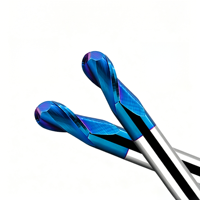 Fraise à bille en carbure nano-revêtu bleu 65 Helix pour acier inoxydable, outil de fraisage de contour CNC pour modèles 3D