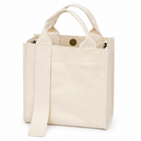 Mini sac fourre-tout en toile avec poignée courte et bandoulière longue, petit sac fourre-tout en toile à porter de deux façons, sac à bandoulière pour femmes, pour les courses quotidiennes