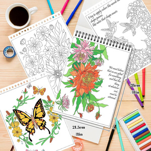 Carnet de coloriage personnalisé pour adultes, carnet à spirale, journal, impressions d'animaux et de fleurs, livre de coloriage pour enfants, impression de livres - Product Image 2